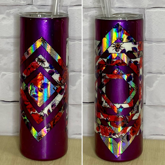 Geometric purple - Ready to Ship 20oz Stainless Steel Tumbler